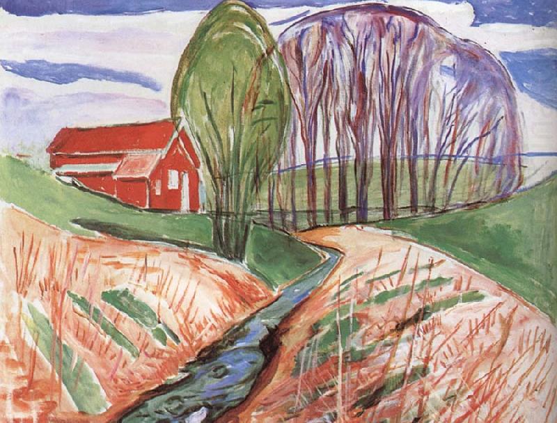 Edvard Munch Red House in the Spring china oil painting image